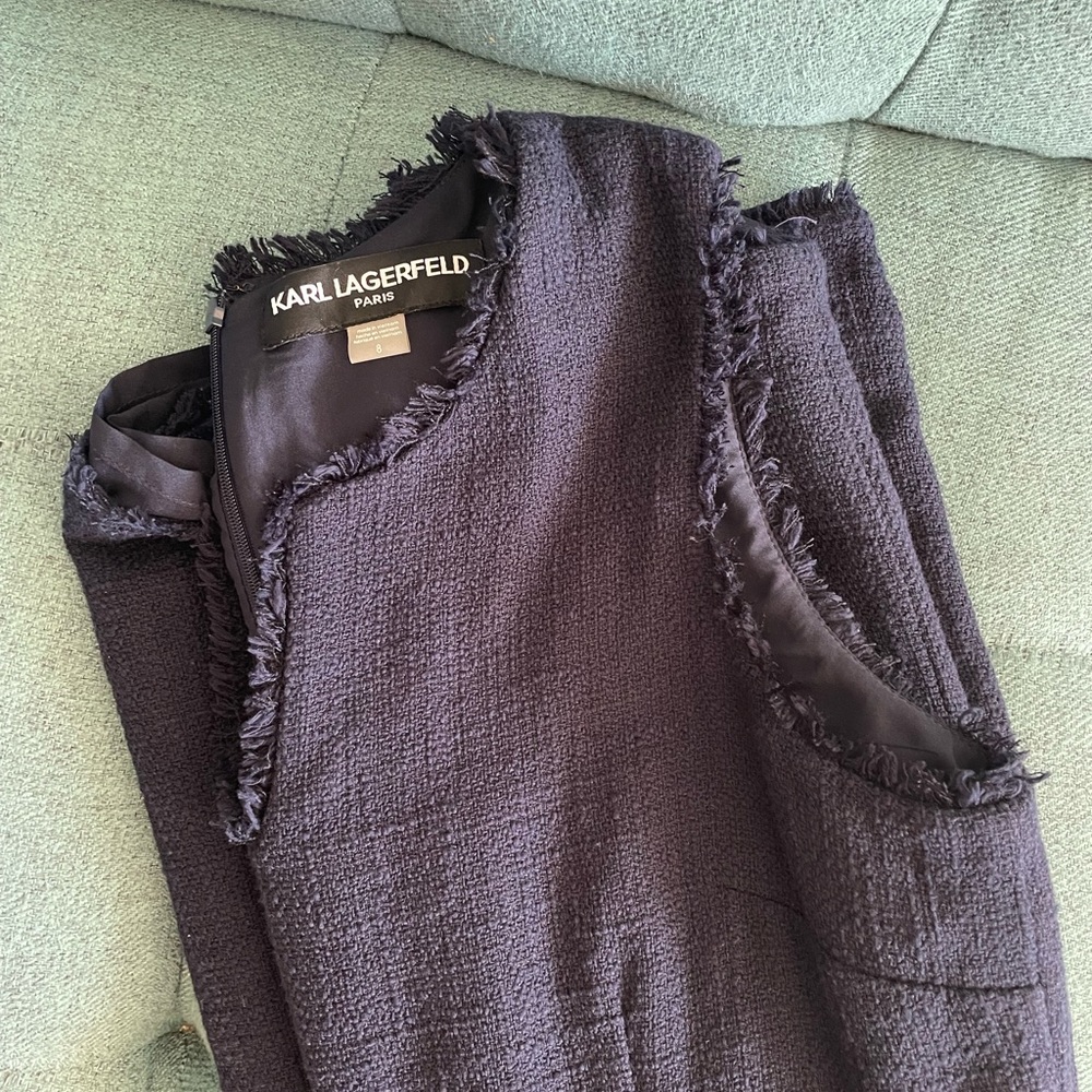 Karl Lagerfeld blue “tweed” shift dress